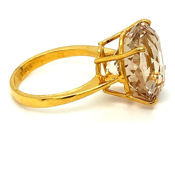 Imperial Topaz 19.66ct Solid 22K Yellow Gold Ring - Picture 4 of 7